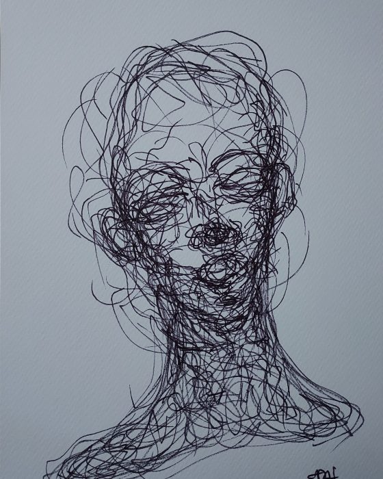 Transition - 001 - 21 x 9,7 cm – Felt pen on white paper